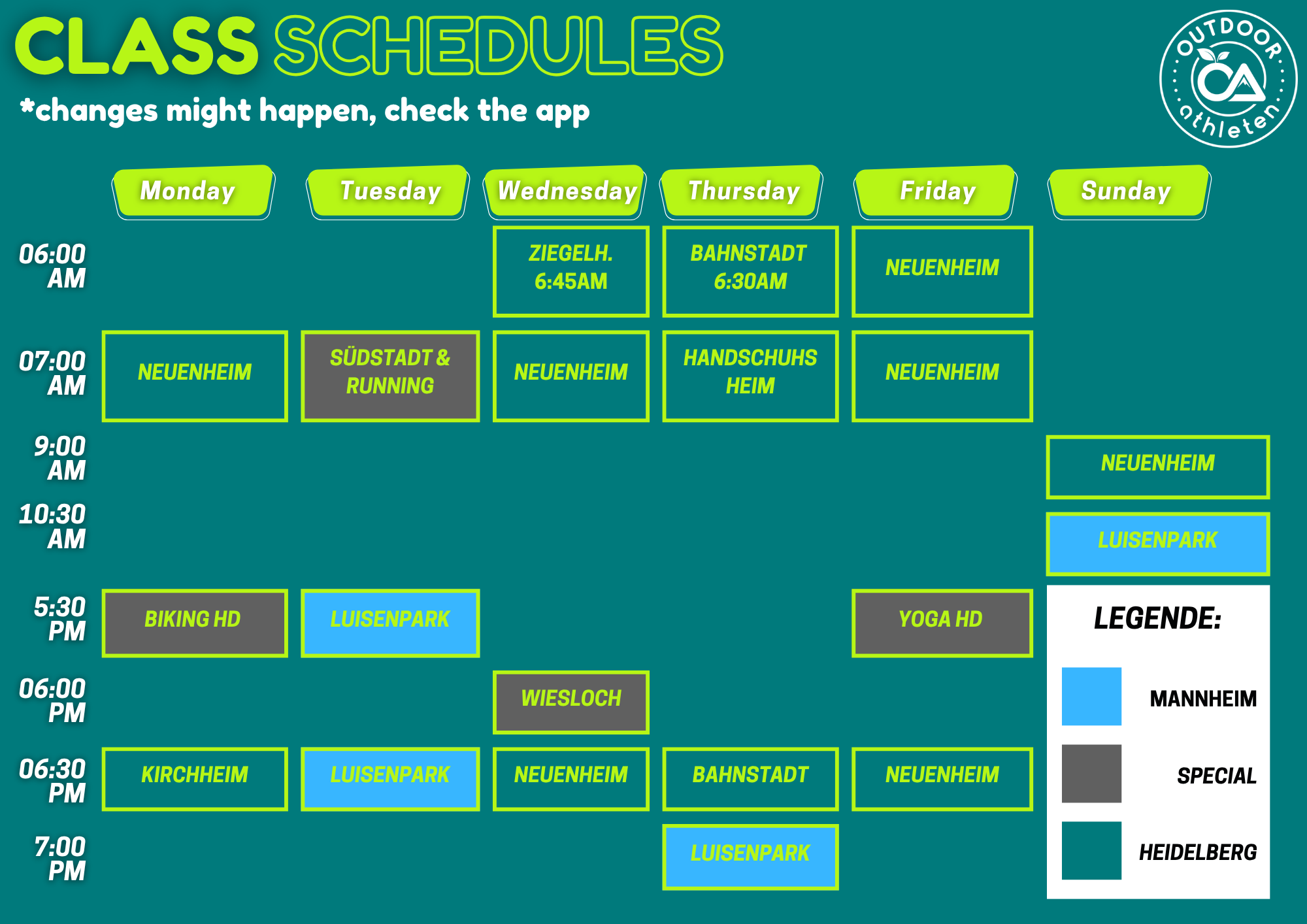 Gym Schedule OA